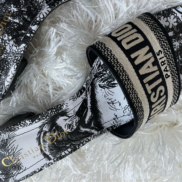 Christian Dior Black and White Sandals with 2” Heels - Picture 4 of 5